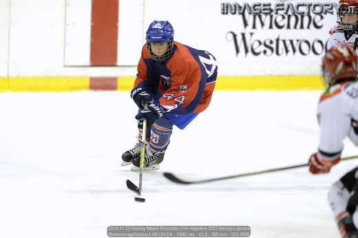 2014-11-22 Hockey Milano Rossoblu U14-Valpellice 0352 Alessia Labruna